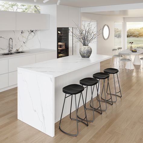 72" Large White Kitchen Island with Storage Kitchen Cabinet Marble Veneered Top Large White Kitchen, Functional Kitchen Island, Grey Kitchen Island, Small Kitchen Island, Laminate Kitchen, White Kitchen Island, Large Kitchen Island, Modern Kitchen Island, White Modern Kitchen