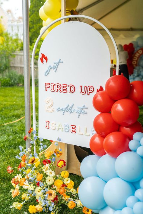 Kara's Party Ideas Fire Truck 2nd Birthday Party | Kara's Party Ideas Fire Truck Themed 2nd Birthday Party, Firestation Birthday Party, Fire Truck Second Birthday, Emergency Vehicle Birthday Party, Truck 2nd Birthday Party, Fire Truck Birthday Party Ideas, Truck 2nd Birthday, Fire Engine Party, Fireman Party