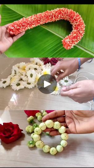 Flower Mala For Wedding, Mala For Wedding, Flower Mala, Flower Making Crafts, Garland Making, Indian Wedding Garland, Mala Making, How To Make Garland, Wedding Garland