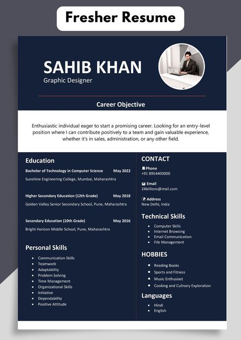 Fresher Cv Template | Top-Rated Fresher Resume Template Resume For Freshers Commerce, Professional Resume Format For Freshers, Best Resume Format For Freshers, Animated Dpz, Resume For Freshers, Resume Format Free Download, Cv Resume Sample, Architecture Resume, Fresher Resume