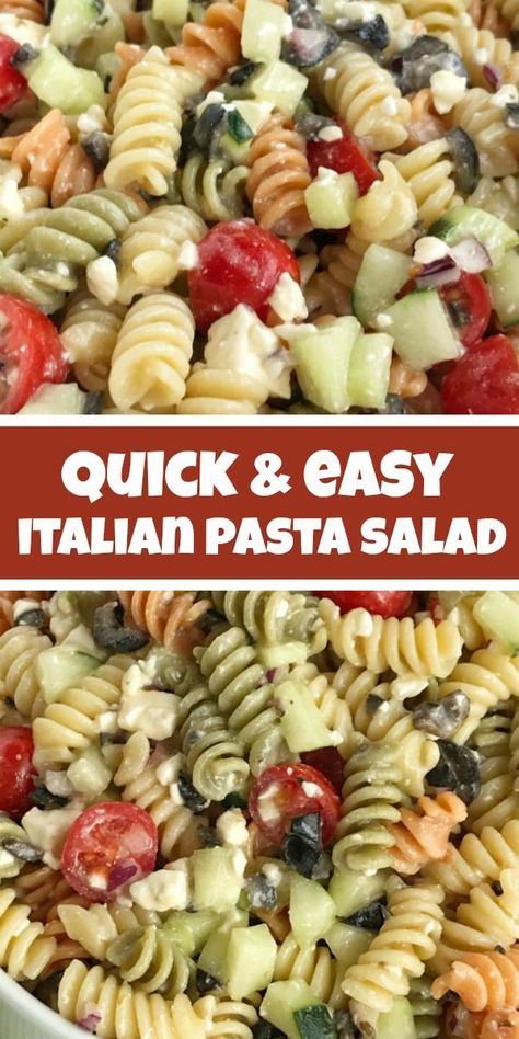 Pasta Salad Recipes Easy, Summertime Dinners, Easy Pasta Salad Recipes, Salad Recipes Easy, Pasta Salad Easy, Bulb Forcing, Easy Italian Pasta, Salad Macaroni, Easy Italian Pasta Salad