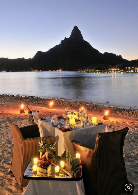 Bora Bora Honeymoon, Bora Bora Resorts, Private Dinner, Dream Honeymoon, Romantic Places, Dream Holiday, Honeymoon Destinations, Romantic Dinners, Romantic Travel