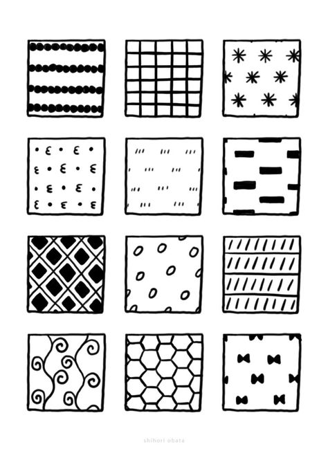 100+ Fun, Easy Patterns to Draw Doodle Squares, Patterns To Draw, Coloring Reference, Pattern Practice, Easy Patterns To Draw, Reverse Coloring, Zentangle Tiles, Beginner Sketches, Grid Patterns