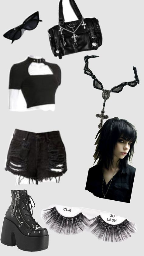 #emo Alt Emo Grunge Outfits, Cute Emo Clothes, Simple Emo Outfits, Emo Costume, Emo Grunge Outfits, Emo Outfit Ideas, Y2k Emo, Cute Emo Outfits, Goth Fits