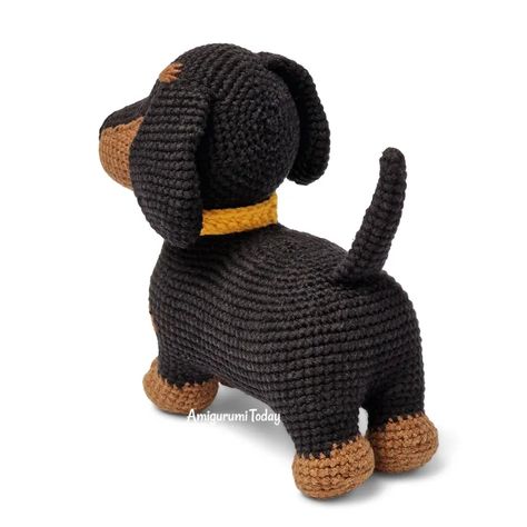 Dog Dachshund Amigurumi Pattern Amigurumi Dachshund, Dog Crochet Pattern, Amigurumi Today, Dachshund Pattern, Dog Crochet, Crochet Dog Patterns, Pattern Printable, Crochet Teddy Bear, Crochet Amigurumi Free