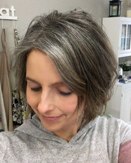 The Unexpected Results of Transitioning to Gray Hair in my Forties Lowlights For Gray Hair Low Lights, Transitioning To Gray Hair From Brown, Gray Hair Brown Eyes, Grey Transition, Transitioning To Gray Hair, Grey Blending, Grey Hair Transformation, Grey Hair Inspiration, Hair Transition