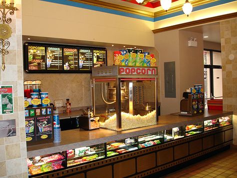 Movie Theater Food Counter, Snack Bar Aesthetic, Cinema Snack Bar, Theater Snack Bar, Home Theater Snack Bar, Cinema Bar, Home Theatre Room Ideas, Cinema Room Design, Cottagecore Interior