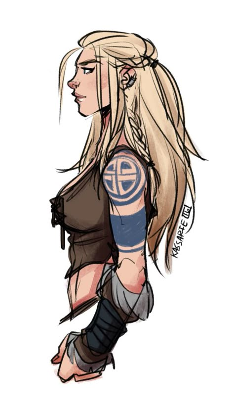 New character, Freya, a Norse woman. Been inspired to make another barbarian/norse/viking type character after playing Skyrim lately. - Kassarie Art Viking Drawings, Viking Character, Viking Woman, Bd Comics, Viking Art, Skyfall, Woman Drawing, Female Character Design, Character Design References