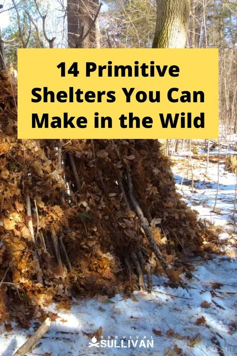 Knowing how to make a proper primitive shelter in the wild can keep you alive and a lot more comfortable in a survival situation. #shelter #primitive #survival #bushcraft #wildernesssurvival A Frame Shelter Survival, Bushcraft Fence, Primitive Survival Shelters, Survival Shelters Bushcraft, Bushcraft Camping Shelters, Survival Shelter Long Term, Survival Shelter Ideas, Primitive Shelter, Bushcraft Projects