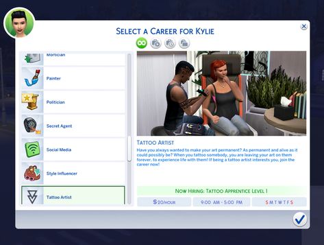 Sims 4 Tattoo Artist, The Sims 4 Tattoo, Artist Career, Sims 4 Jobs, Mods Sims 4, Sims 4 Cheats, Sims 4 Tattoos, 14th August, Sims 4 Tsr