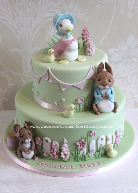 Beatrix Potter cake and Peter Rabbit tutorial - Cake by Zoe's Fancy Cakes Beatrix Potter Cake, Impressive Cakes, Zoes Fancy Cakes, Super Torte, Jemima Puddleduck, Peter Rabbit Cake, Rabbit Cake, Garden Cakes, 1st Birthday Cakes