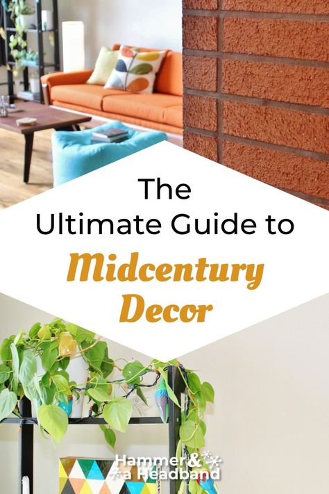 Mid-Century Modern Decor Guide - Hammer & a Headband Updating Mid Century Modern Home, Mid Century Wall Decor Ideas, Chic Mid Century Modern Living Room, Family Room Mid Century Modern, Mid Century Modern Dining Room Wall Art, Mid Century Design Ideas, Mid Century Modern Family Room Ideas, Mid Century Modern Studio Apartment Interior Design, Mcm Retro Living Room