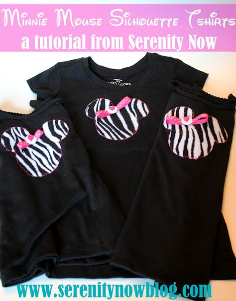 50 Disney Crafts Shirts For Disney, Minnie Mouse Silhouette, T Shirt Tutorial, T Shirts Ideas, Mouse Silhouette, Shirt Tutorial, Disney Theme Party, Diy Disney Shirts, Minnie Mouse Shirts