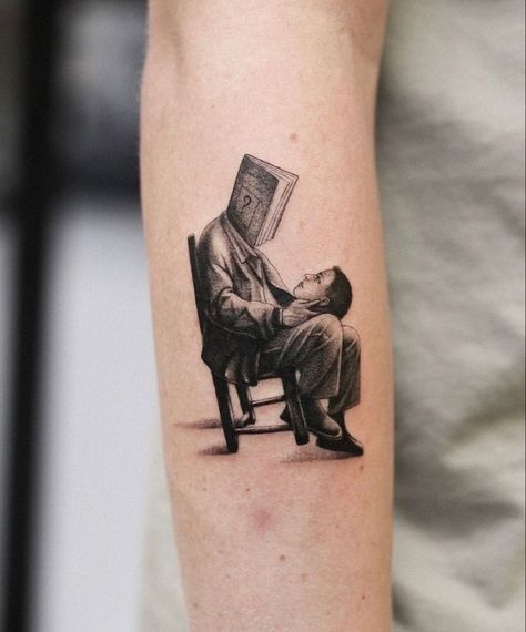 Morality Tattoo, Multiple Personality Tattoo, Tattoos Lonliness, Mayor Tattoo, Conceptual Tattoo Ideas, Surreal Tattoo Ideas, Surrealist Tattoo, Surrealistic Tattoo, Surrealism Tattoo Design