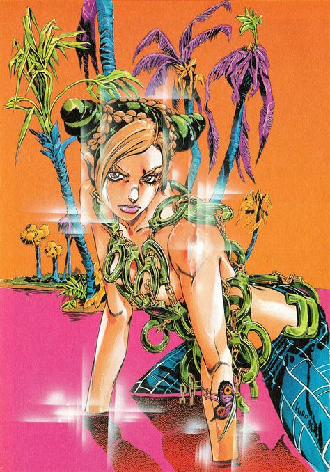 jolyne cujoh official artwork hirohiko araki Jojo Parts, Adventure Art, Jojo's Bizarre Adventure Anime, Comic Manga, Jojo Anime, Anime Wall Art, Manga Covers, Jojo Bizzare Adventure, Jojo Bizarre