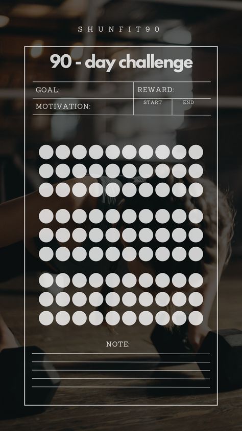 Image description: A screenshot of a 90-day challenge tracker.Transform your body in just 90 days with our powerful 90-Day Challenge Tracker! Designed to help you stay accountable and motivated, this comprehensive tool makes it easy to track your workouts, meals, and more. Start crushing your fitness goals today! 90 Day Transformation, Fitness Accountability, Month Workout Challenge, Body Measurement Tracker, Goals Tracker, Cardio Challenge, Meal Prep Planner, Fitness Motivation Wallpaper, Challenge Tracker