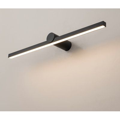 Inject modern elegance into your home with the 1-Light Dimmable Wallchiere Aluminum Black Centre-Mount LED Bathroom Bath Bar. This Matte Black Metal LED Wall Sconce features a streamlined design with a rectangular silhouette, perfect for bathroom vanity light or picture lights. Its centre-mount design ensures balanced, even light distribution. The aluminum construction and dimmable 3000K LED provide energy efficiency and durability, ideal for damp environments. Versatile and sleek, this linear w Over The Mirror Bathroom Lighting, Black Vanity Lights Bathroom, Monterey House, Modern Bathroom Fixtures, Basement Refresh, Contemporary Bathroom Lighting, Bar Lights, Modern Bathroom Vanity Lighting, Vanity Lights Bathroom