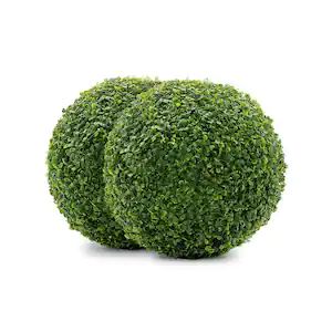 Boxwood 11 in. Artificial Foliage Ball Hedges 2 Pieces Plant Decor Outdoor, Wall Plant Decor, Plant Topiary, Topiary Balls, Bush Garden, Boxwood Balls, White Wisteria, Artificial Topiary, New Year Special