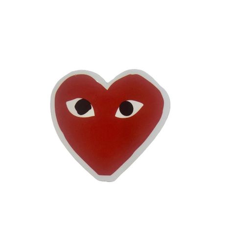 Fire Pfp, Heart With Eyes, Eyes Sticker, Die Cut Sticker, Red, White