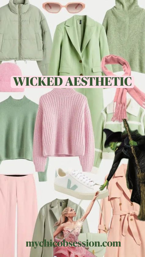 Dive into the enchanting world of the Wicked Aesthetic with our stunning collage inspired by the musical! Get excited for the Wicked movie and find your perfect outfit inspo. From sage green outfits to pink outfits, we've got the outfit ideas you need. Let My Chic Obsession be your go-to guide for creating these magical looks. Don't forget to save this collage and unleash your inner style witch! Sage Green Outfits, Wicked Outfit, Parisian Style Spring, Wicked Aesthetic, My Chic Obsession, Trendy Mom Outfits, Fits Fall, Wicked Movie, Movie Inspired Outfits