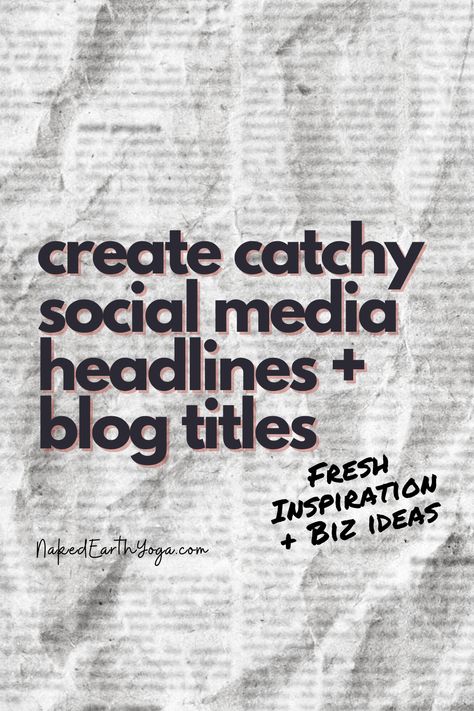 Learn how to hook your readers and audiences on social media, like Insta, with catchy headlines and blog titles. Catchy Headlines Social Media, Catchy Title For Tiktok, Social Media Hooks, Earth Yoga, Yoga Business, Lip Makeup Tutorial, Descriptive Words, Blog Titles, Instagram Engagement