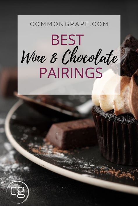 The key to a successful wine and chocolate pairing is to make sure the wine is sweeter than the chocolate. Otherwise, the wine can have a bitter flavor. Follow these easy tips for awesome wine pairings. commongrape.com #winepairings #chocolatepairings #wineandchocolate Wine And Dessert Pairing, Wine Tasting Appetizers, Wine And Chocolate Pairing, Mini Chocolate Desserts, Scout And Cellar, Coconut Wine, Dessert Wine Pairing, Wine Tasting Ideas, Sangiovese Wine