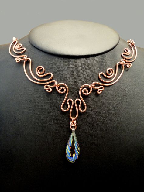 Wire Wrapped Choker, Handmade Gold Copper Wire Necklace, Adjustable Copper Wire Wrapped Necklace, Elegant Copper Wire Wrapped Necklace, Luxury Metal Wire Wrapped Necklaces, Anastasia Necklace, Nature-inspired Copper Wire Wrapped Necklace, Wire Jig, Wire Jewelery