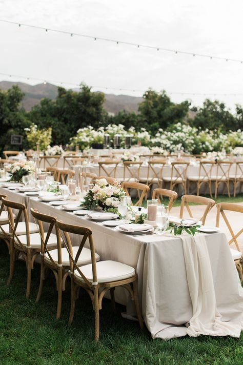 Rectangle Wedding Tables, Long Table Wedding, Table Floral Arrangements, Table Flower Arrangements, Orchard Wedding, Wedding Table Flowers, Wedding Linens, Event Lighting, Long Table