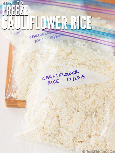 Cauliflower rice has been popular for quite some time, but it wasn’t until I learned how easy it was to make your own cauliflower rice that I fully embraced it. I mean, why in the Freezing Cauliflower Rice, Freezing Cauliflower, Freeze Cauliflower, Making Cauliflower Rice, Gluten Free Dinners, Make Cauliflower Rice, Freeze Pizza Dough, Smashed Peas, Cauliflower Sauce