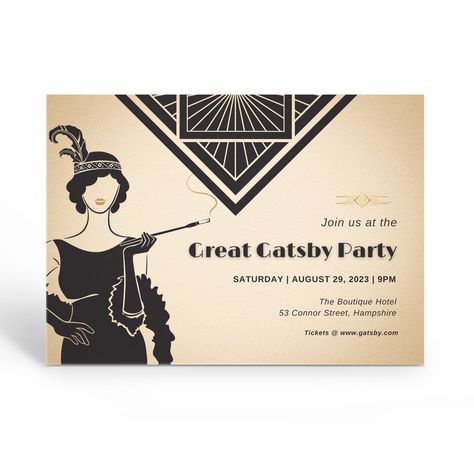 20s Invitation, Gatsby Invitation, Great Gatsby Invitation, Gatsby Wedding Invitations, Black And Gold Invitations, Art Deco Invitations, Black Art Deco, Great Gatsby Wedding, Gold Invitations