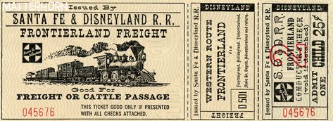 stuff from the park: Souvenir Friday- A Couple of Random Pieces Vintage Train Ticket, Train Ticket, Vintage Ticket, Disneyland Tickets, Old Train, Vintage Disneyland, Train Tickets, Polar Express, Vintage Train