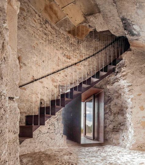 Ruins Architecture, Formentera Spain, Stone Building, Renovation Architecture, Stone Houses, Stone House, Staircase Design, Contemporary Architecture, 인테리어 디자인