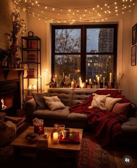 Bedroom Decor For Couples Romantic, Cozy Living Room Warm, Winter Living Room, Romantic Bedroom Decor, Dark Living Rooms, Bedroom Decor For Couples, Apartment Aesthetic, Design Apartment, Apartment Decor Inspiration