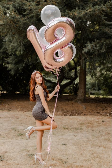 21st Birthday Outdoor Photoshoot, 18th Bday Photoshoot Ideas Outdoor, 18th Birthday Photoshoot Ideas Outdoors, Girl Birthday Photoshooting Outdoor, Birthday Photoshoot Ideas With Number Balloons, 18th Photoshoot, Birthday Pose, Rap Music Playlist, 15th Birthday Party Ideas