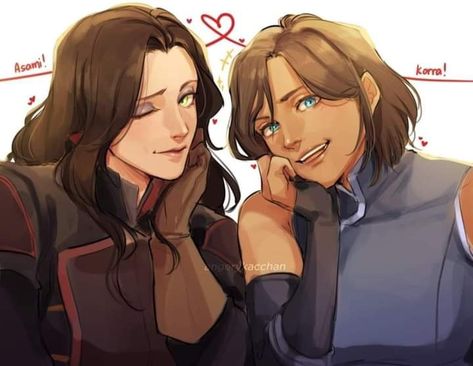 Kora And Asami, Asami Sato, Avatar The Last Airbender Funny, Avatar Funny, Avatar Series, Korra Avatar, Lesbian Art, Avatar The Last Airbender Art, To My Friend