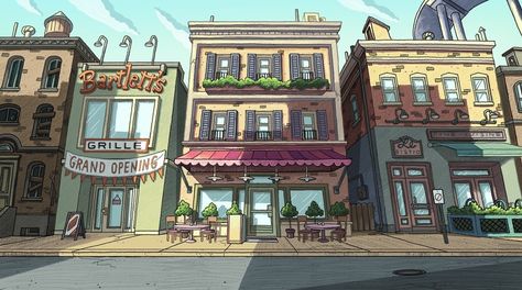 Jungle Movie, Perspective Drawing Architecture, Drawing Cartoon Faces, Bg Design, Plantas Vs Zombies, Anime City, Hey Arnold, City Cartoon, Cartoon World