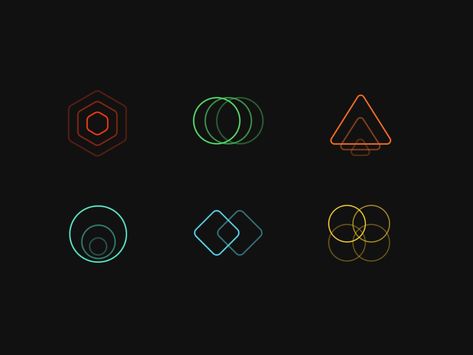 Geometric Shape Icons by Dan Rigby for Versett on Dribbble Geometric Alphabet, Shape Icons, Sacred Geometry Patterns, Web Portfolio, Graphic Motif, Website Header Design, Alphabet Design, Ui Elements, Basic Shapes