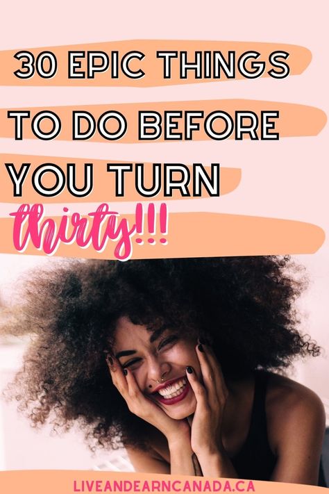 This list of 30 things to do before turning thirty might seem daunting but what better time than now? Pick one thing on this list and make it happen. You'll be surprised at how much more confident, accomplished, or happy you will feel by crossing off a few items from your bucket list early! My 30 Before 30 List. 30 things I want to do before I turn 30. 30 Under 30 Bucket List, 30 Before 30 List Ideas, New Things To Try List Of, Bucket List Ideas For Women In 20s, 30 Before 30 Bucket List, Things To Do Before 30, 30 Things To Do Before 30, 30 Before 30 List, 30 Bucket List