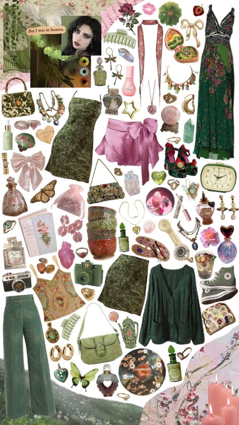 #shuffles #moodboard #aestheticmoodboard #outfitinspo #style #styleinspo #outfit #aestheticoutfit #beauty #outfitinsporation #styleinsporation #fairycore #fairyaesthetic #greenandpink Fairycore Moodboard, Outfitinspo Style, Capsule Closet, Fairycore Aesthetic, Fairy Aesthetic, Fairy Core, Costume Design, Your Aesthetic, Perfect Outfit