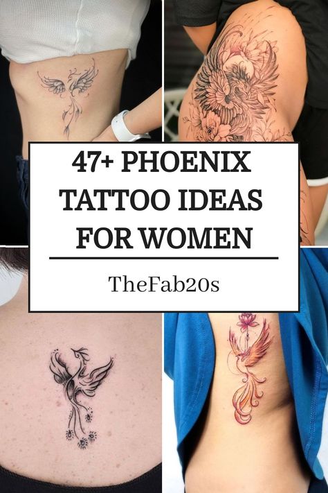 Explore a diverse collection of over 47 Phoenix tattoo for women designs in our detailed compilation. Delve into the profound symbolism associated with the majestic phoenix, discover current popular styles, and ignite creativity through the exceptional artistry found in these tattoos representing rebirth. Phoenix Rising Tattoo Feminine, Rise Again Tattoo, Phoenix Tattoo Feminine Small For Women, Powerful Tattoos For Women, Pheonix Tattoo For Women, Rising Phoenix Tattoo Feminine, Phoenix Tattoo For Women, Simple Phoenix Tattoo, Phoenix Tattoo Women