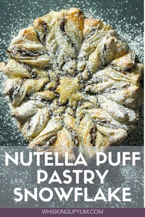 This Nutella Puff Pastry Snowflake is so tasty with the flakey crust and chocolaty layer of the Nutella. | Nutella Puff Pastry Snowflake | Nutella recipes | Snowflake pull apart nutella | Snowflake bread | Star Bread Nutella | Easy Star Bread Recipe | Star Bread Recipes Pull Apart Puff Pastry Snowflake, Nutella Snowflake, Puff Pastry Snowflake, Snowflake Bread, Star Bread Recipe, Nutella Star, Nutella Star Bread, Bread Nutella, Brunch Charcuterie