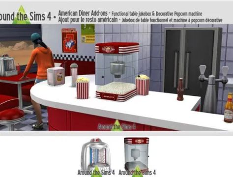 Sims 4 Electronics, Living Room Objects, Around The Sims 4, Sims Download, Sims 4 Decades Challenge, Sims 4 Clutter, Sims 4 Expansions, Popcorn Machine, Sims Building