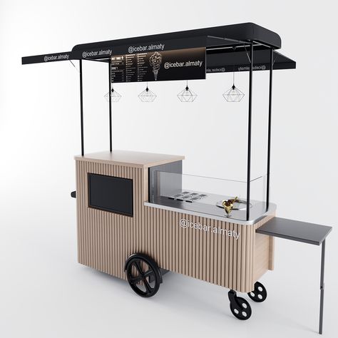 Roda Gerobak, High End Food, Food Stand Design, Mobile Kiosk, Gerobak Dorong, Street Food Design, Food Stall Design, Mobile Food Cart, Mobile Cart