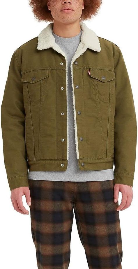 Levi's Men's Sherpa Trucker Jacket Sherpa Trucker Jacket, Mens Sherpa, Olive Jacket, Protein Bar, Dark Olive Green, Trucker Jacket, Sherpa Lined, Levis Men, Big & Tall