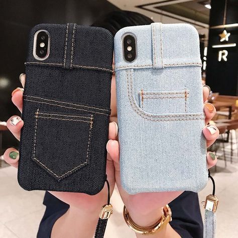 New Jeans Phone Case, Jeans Phone Case, Glute Exercise, Mochila Jeans, Crochet Phone Cover, Pochette Portable, Diy Phone Case Design, Jean Purses, Iphone Background Aesthetic