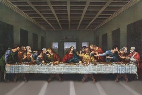 Last Supper Painting, The Last Supper Painting, Jesus Last Supper, Unleavened Bread, The Last Supper, Religious Paintings, Soyut Sanat Tabloları, Eucharist, Paintings I Love