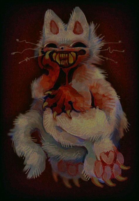 Cute Gore Art Style, Cat Horror Art, Messy Artstyle, How To Draw Gore, Horror Painting Ideas, Cute Gore Art, Gore Artstyle, Weird Paintings, Swag Art