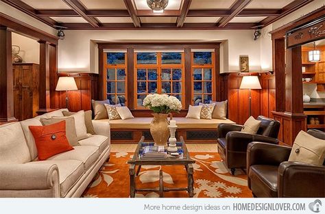 craftsman style living rooms | 15 Warm Craftsman Living Room Designs Craftsman Living Room Decor, Modern Craftsman Interior, Craftsman Style Living Room, Mission Style Living Room, Craftsman Living Rooms, Craftsman Style Interiors, Craftsman Interior Design, Craftsman Interiors, Craftsman Living Room