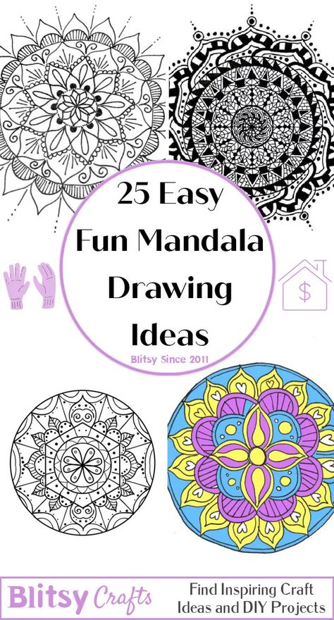 25 Easy Mandala Drawing Ideas - Draw a Mandala Zentangle Patterns Mandalas, Simple Mandalas To Draw, How To Draw Mandalas Step By Step, Different Types Of Mandala Art, Mandala Ideas Easy, Step By Step Mandala Drawing, Easy Mandala Patterns, Mandala Unique Design, How To Draw A Mandala Step By Step