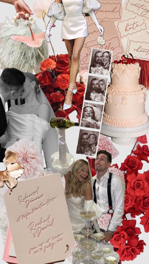 Cupid Wedding Theme, Barbie Pink Wedding Theme, Red And Pink Wedding Palette, Sally Mcqueen, Las Vegas Aesthetic Vintage Wedding, Pink Retro Wedding, Valentines Wedding Ideas, Valentine’s Day Wedding, Pink And Red Wedding Theme